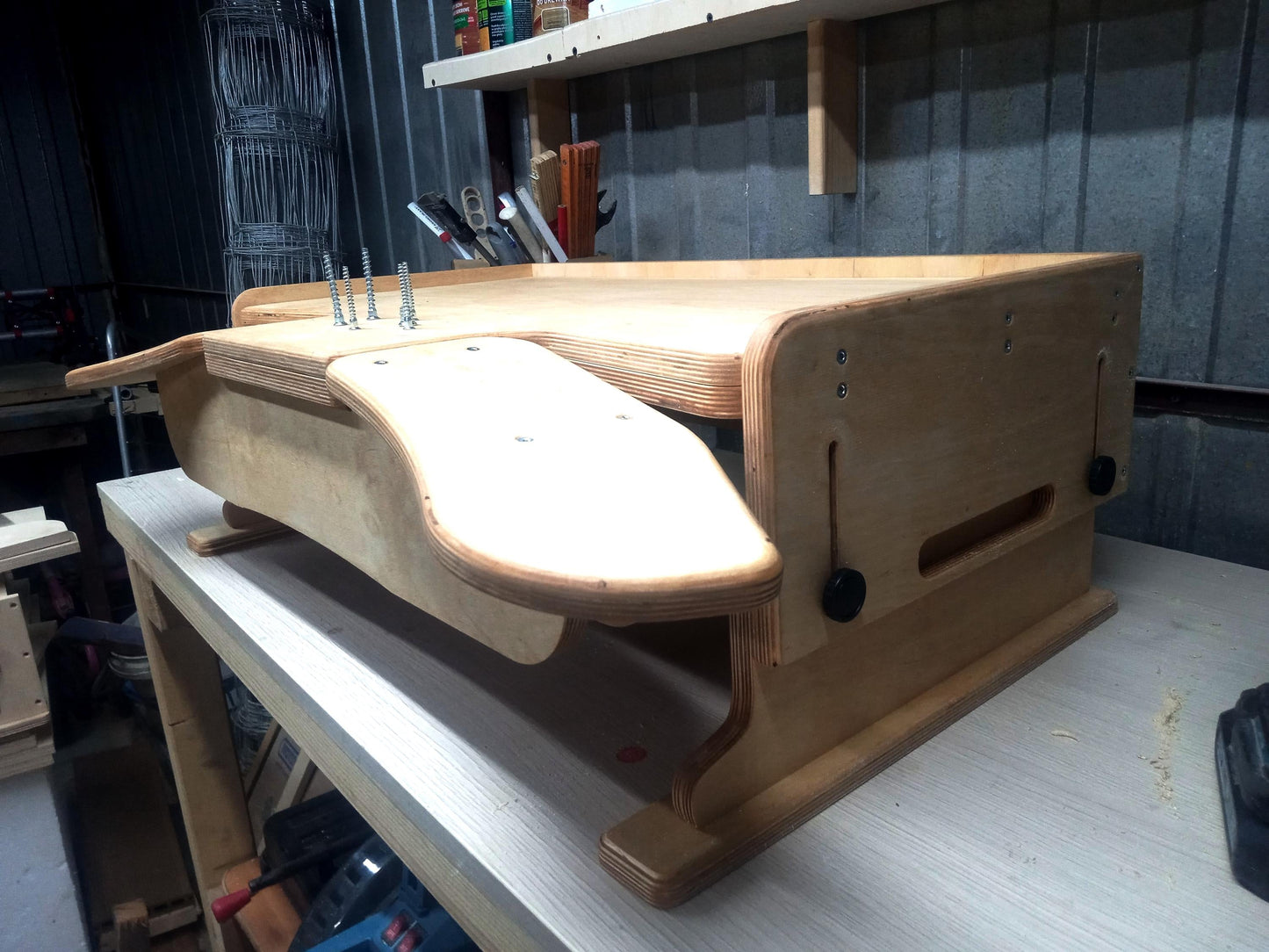 Workbench tabletop, watchmaker bench, jewelry makes tool, work table adjustable height plywood