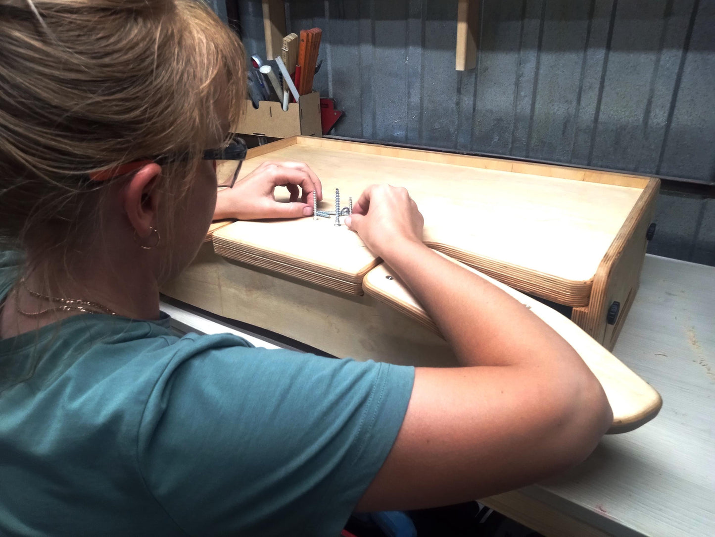 Workbench tabletop, watchmaker bench, jewelry makes tool, work table adjustable height plywood