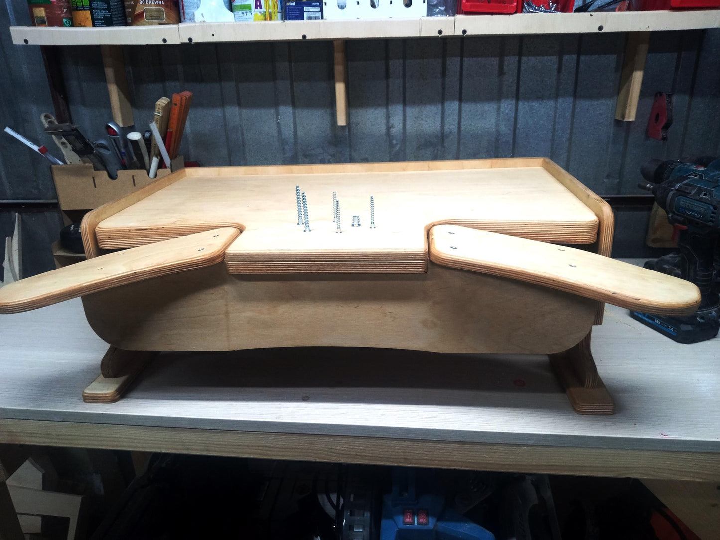 Workbench tabletop, watchmaker bench, jewelry makes tool, work table adjustable height plywood